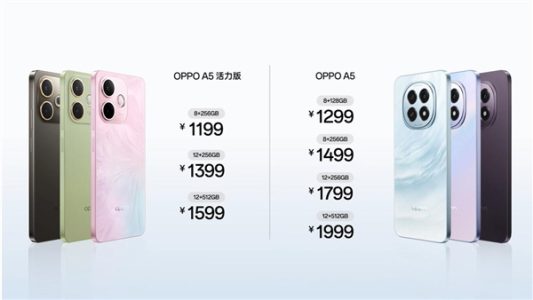 千元机迈向满级防水时代！OPPO A5发布：1299元起